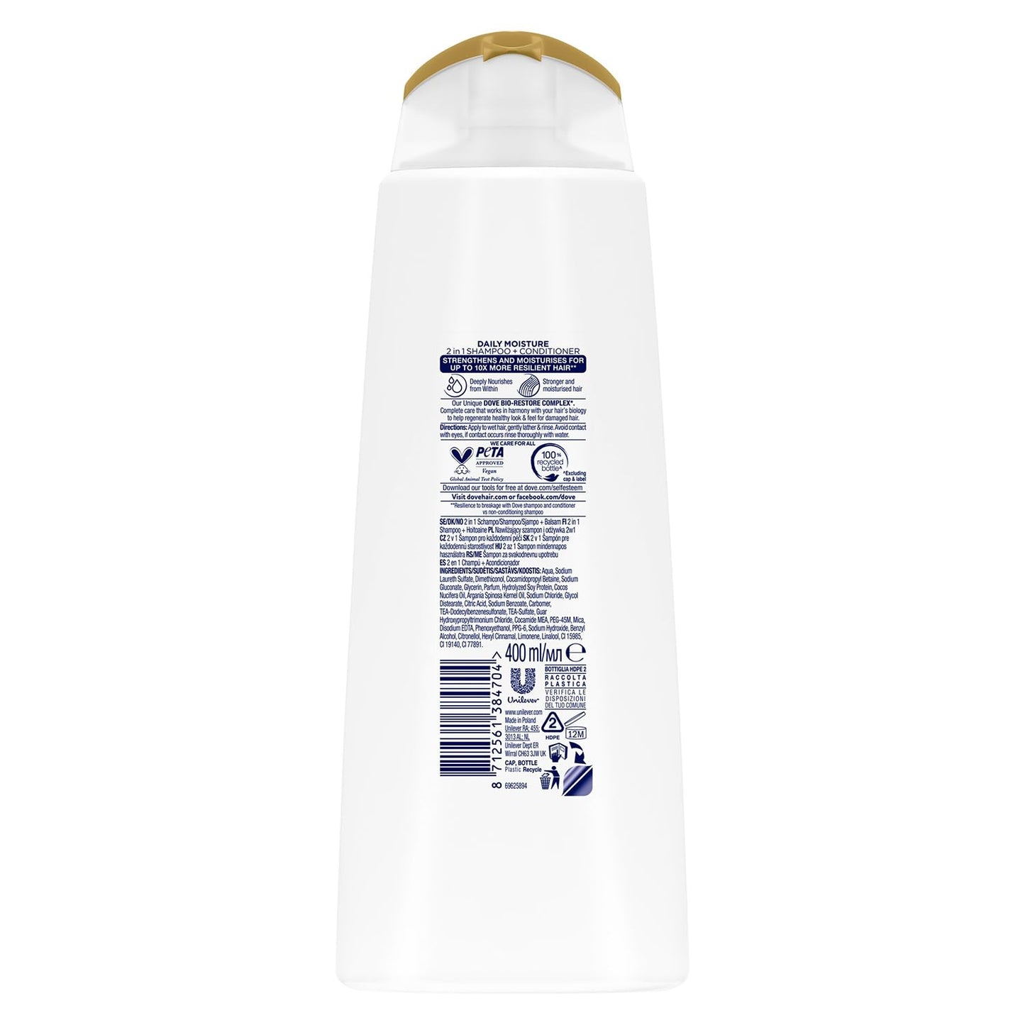 Dove Daily Moisture 2-in-1 Shampoo and Conditioner 400 ml - by Dove