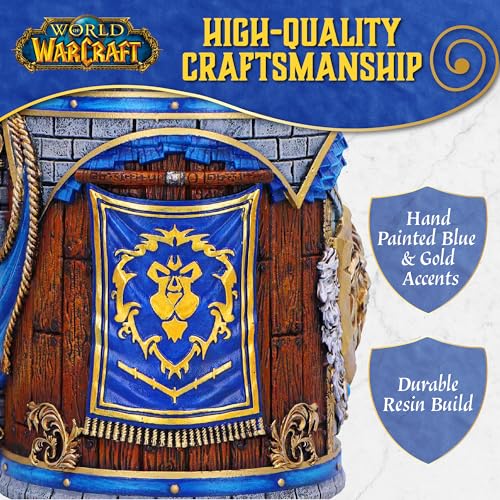 World of Warcraft Alliance Tankard 15.5cm - Official Licensed Drinkware with Stainless Steel Insert