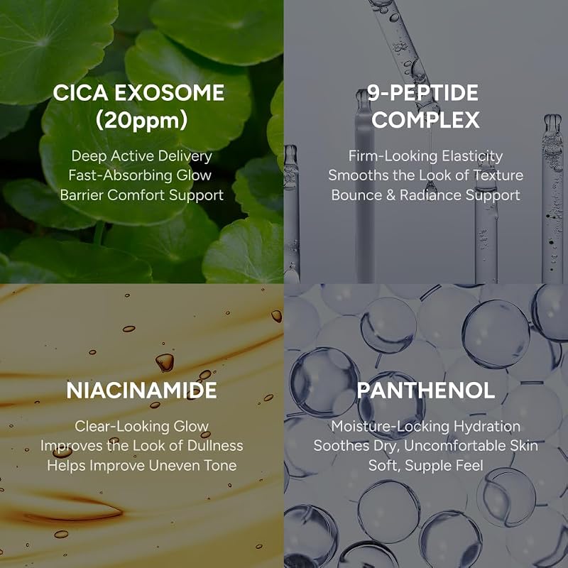 Cica Exosome Serum with Niacinamide & 9 Peptides – 20ppm Centella Gel Ampoule