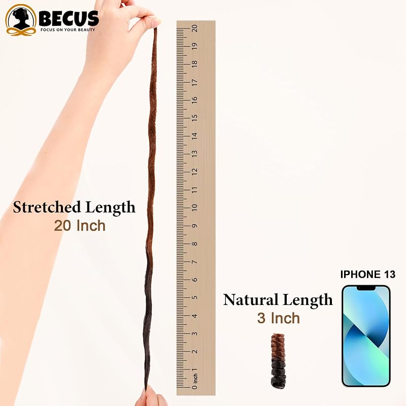 BECUS 20 Inch Jamaican Curly Crochet Hair Bundles, 3 Packs, Black Brown 1B/30 – 60 Roots