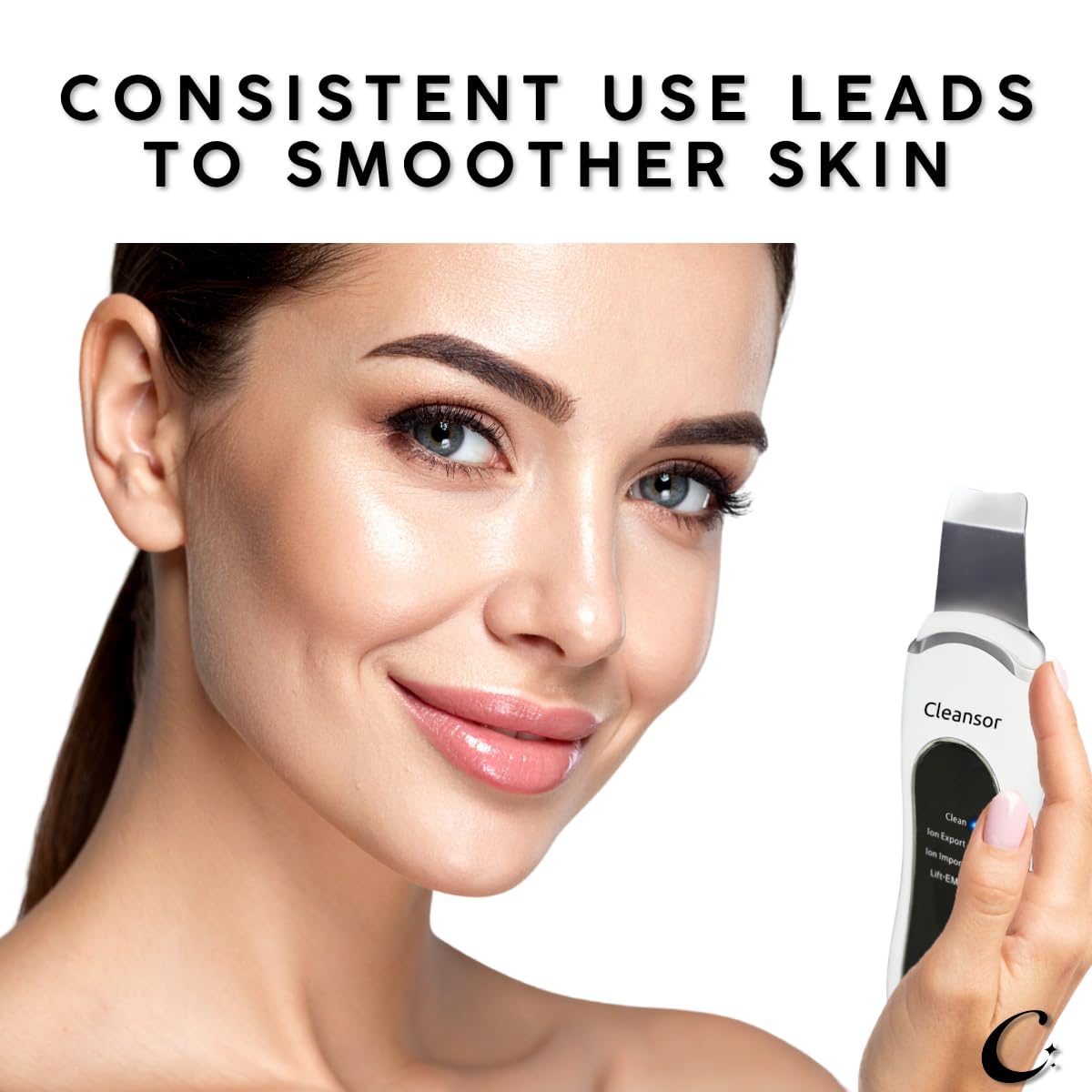 Skin Scrubber Pore Cleaner Blackhead Remover Facial Spatula with Clean, Ion and Lift Modes