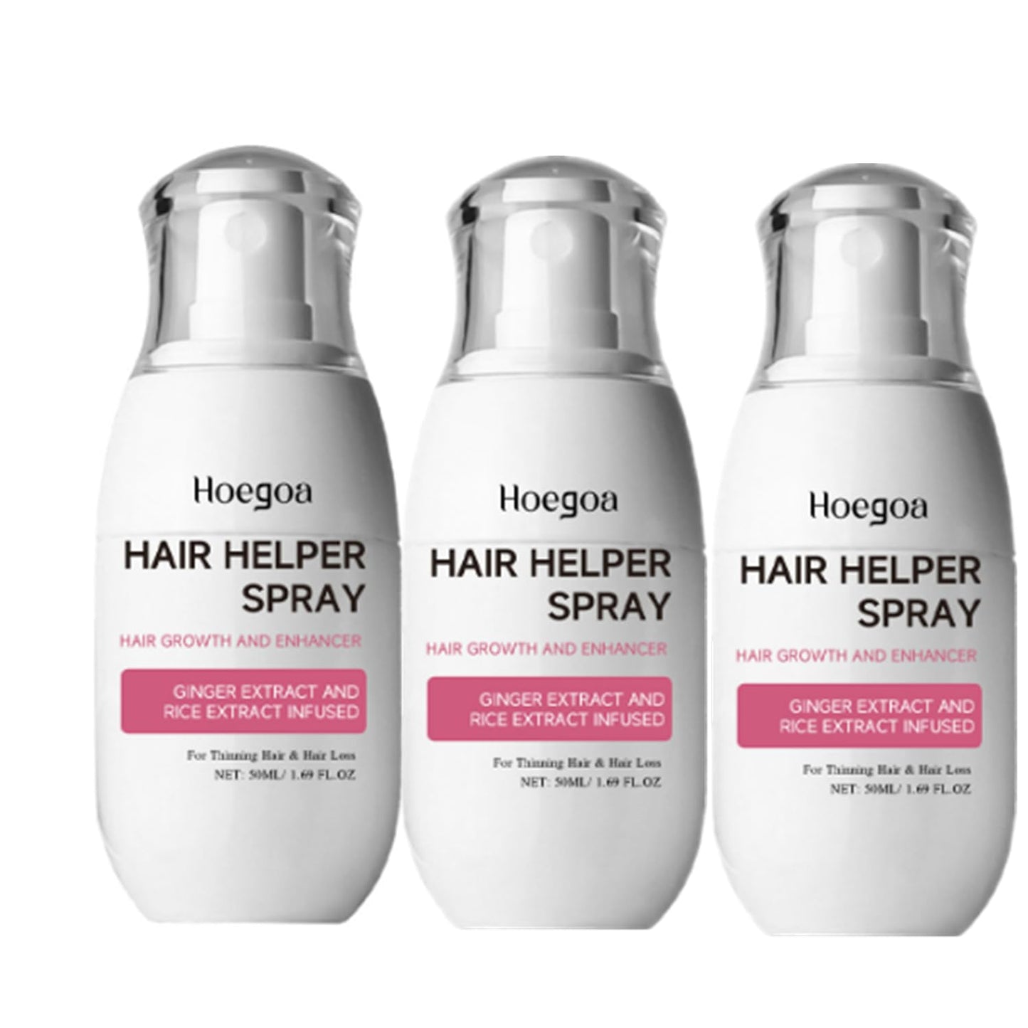 3Pcs Hair Helper Spray 2.0,Rice Nutri Spray for Hair Growth with Biotin and Ginger,Hair Regrowth Serum for Thinning Hair,Promotes Thicker Fuller Hair(50ml)