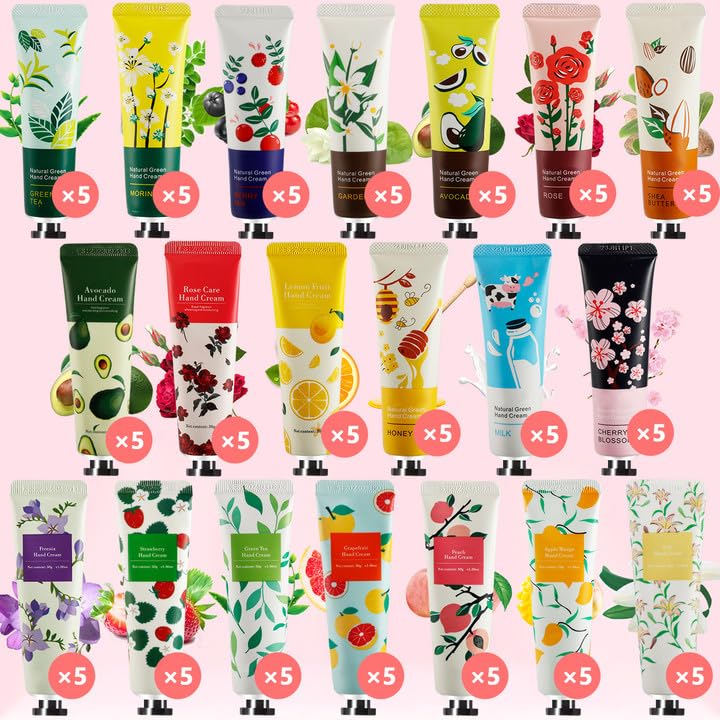 100 Pack Moisturizing Hand Cream Set for Women - Travel Size, Fragrance Varieties