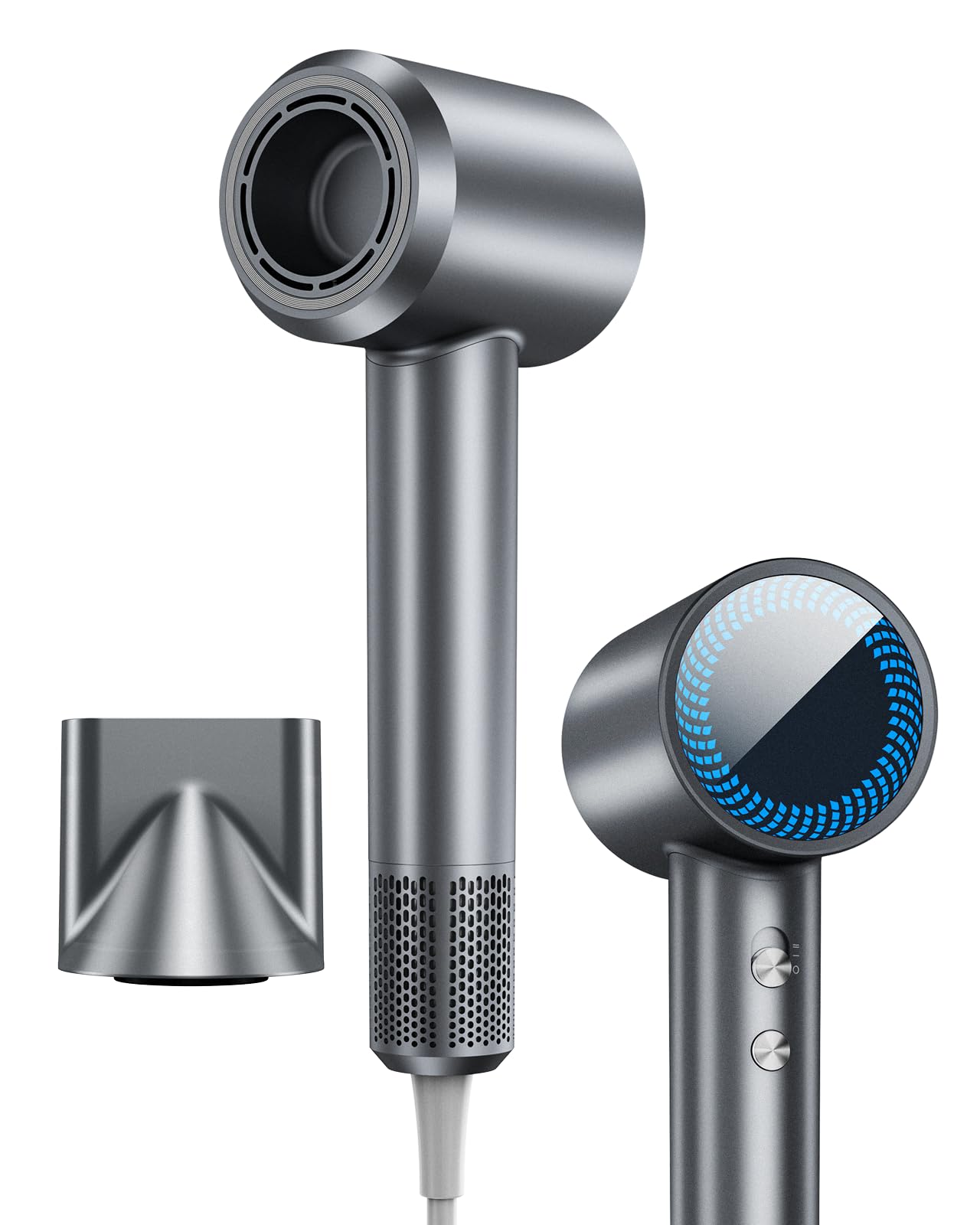 Hair Dryer, 110,000 RPM Professional High-Speed Blow Dryer with Plasma Ion, Thermo-Control, 4 Heat & 2 Speed, Lightweight & Low Noise, Magnetic Nozzle for Fast Drying at Home, Travel & Salon