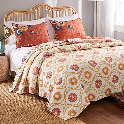 Greenland Home Barefoot Bungalow Topanga Quilt Set King Multicolor - Oversized Microfiber Cotton Bedspread