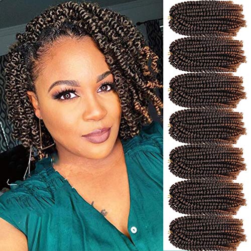8 Inch Spring Twist Braiding Hair - T1B/30 Pack of 7 for Natural Style