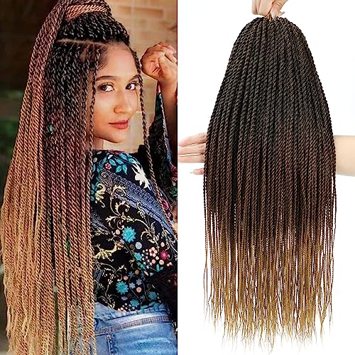 Senegalese Twist Crochet Hair 22 Inch - 9 Packs, Pre-Looped, Natural Look, for Protective Styles - T1B/30/27