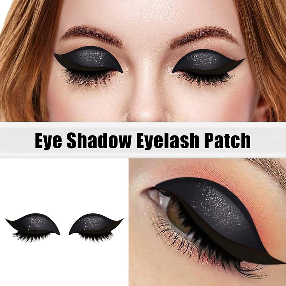 Lazy Eyeshadow Eyelash Patch, Lazy Eyeshadow and Lash Sticker, Eyeshadow Eyelashes Makeup Stickers, One-Second, Quick Makeup, Natural Curl, Waterproof, Long-Lasting, for Party Prom (5Pairs-H)