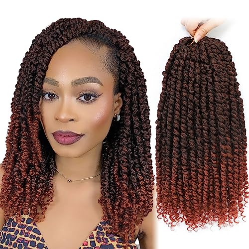 Passion Twist Crochet Hair 14 Inch 9 Packs - Pre-Looped Synthetic Braid for Black Women