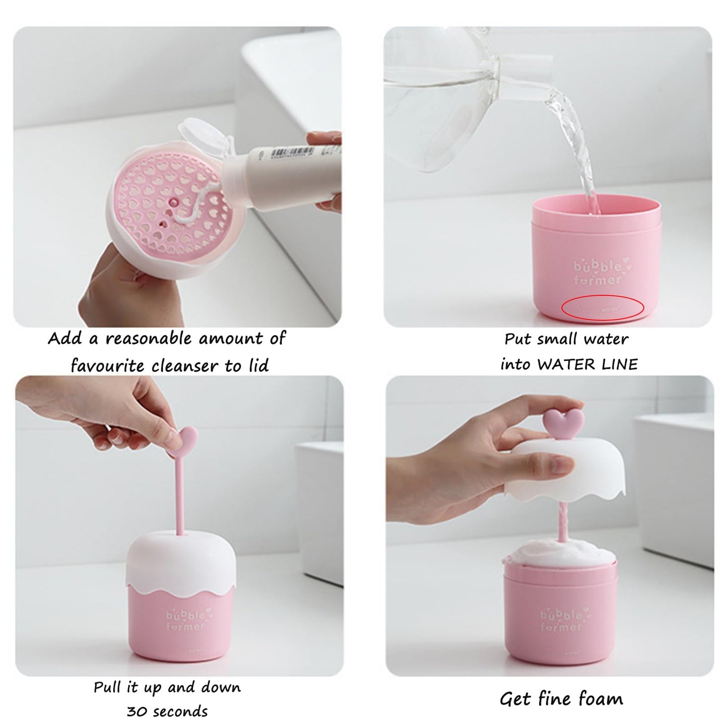 LZbeove Plastic Facial Cleanser Foamer Cup Portable Face Cleanser Foam Maker Cup Travel Skin Care Foam Maker Facial Skin Cleansing Care for Quickly get a rich cleanser lather (Purple)