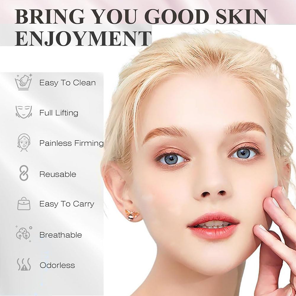 Chin Strap for Sleeping,V-Line Lifting Chin Strap, V-Line Mask,Neck Lift Jaw Tightening Exerciser Reusable Face Strap,Comfortable Effective Stop Snoring Better Than Mouth Tape for Sleeping