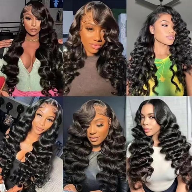 SeeGovie #1B Loose Deep Wave Human Hair Bundles - 16 Inch 3-Pack