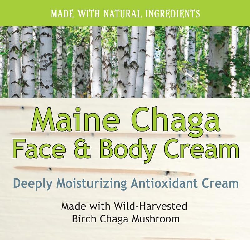 My Berry Maine Chaga Face & Body Moisturizer - Natural Lightweight Lotion, 4 oz