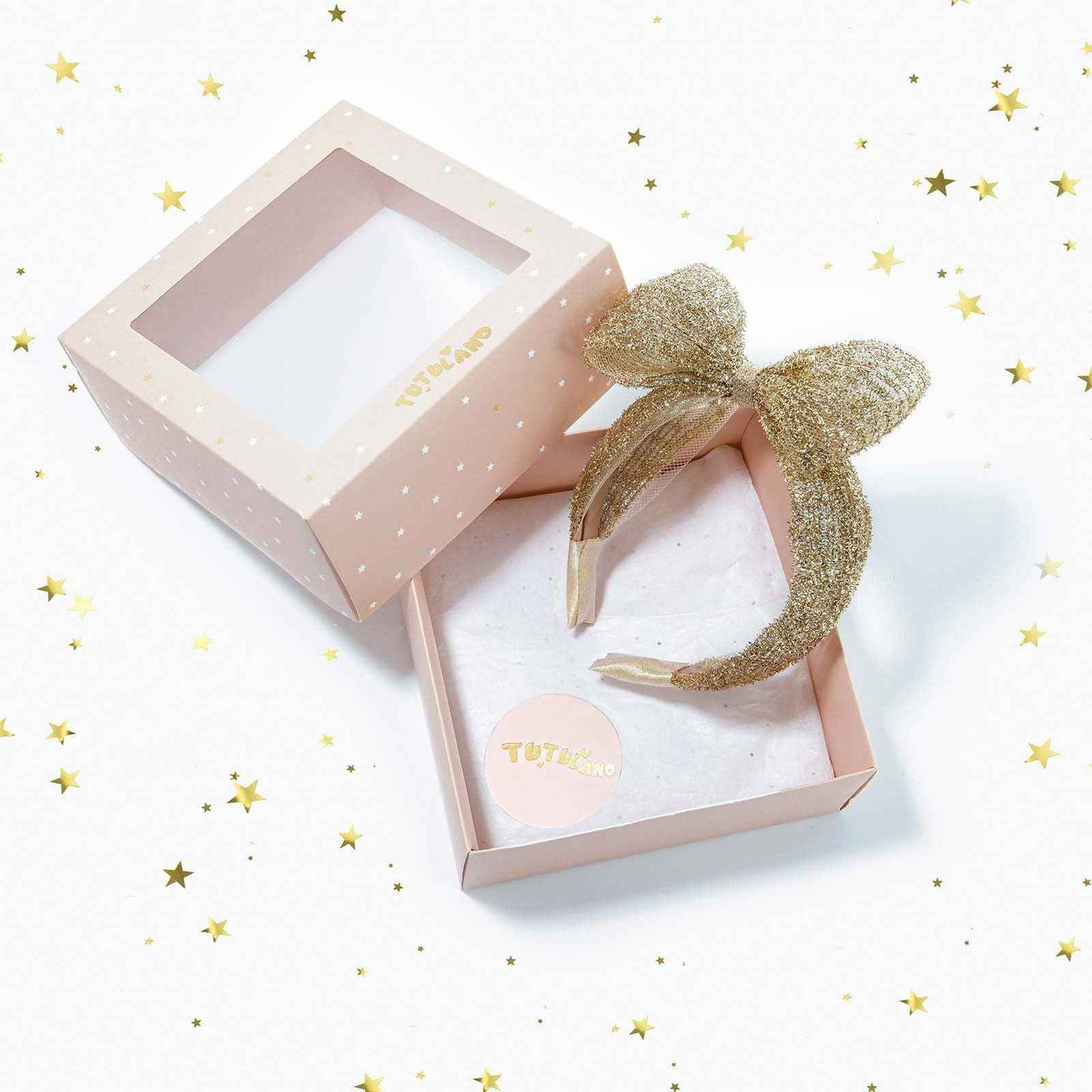 TUTULAND Glitter Headbands for Girls - Gold Headband for Girl Sequin Flower Girl Kids Hair Accessories Sparkling Hairbands for Wedding Birthday Photography Prop