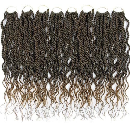 Wavy Senegalese Twist Crochet Hair - 18 Inch, 6 Packs, #1B/27 Variation