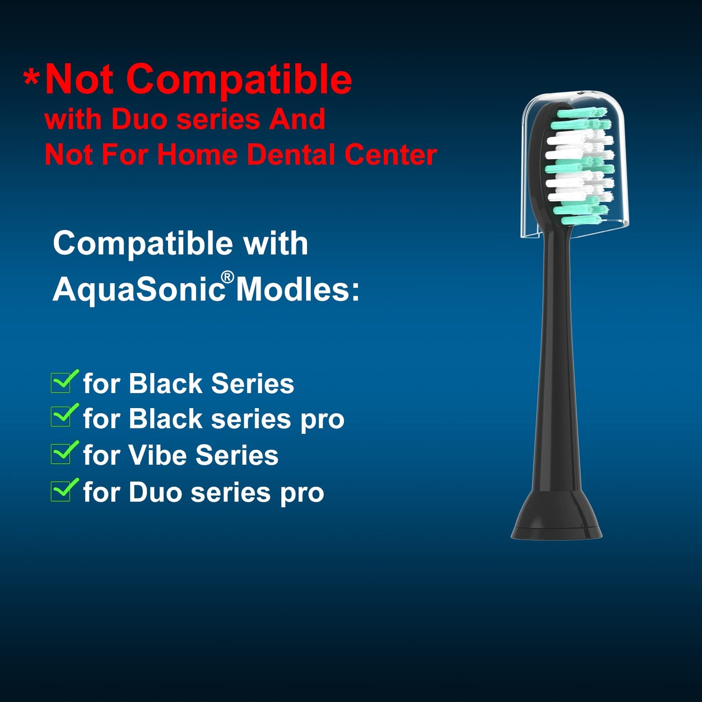 XIAOHEAD Replacement Toothbrush Heads 10 Pack for AquaSonic Black Series and Vibe Series Electric Toothbrush