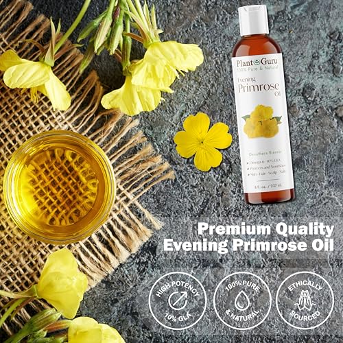 Evening Primrose Oil 32 fl. oz. Cold Pressed 100% Pure Natural Carrier - Skin, Face, Body and Hair Growth Moisturizer. Great For DYI Soap Making, Creams, and Lip balms.