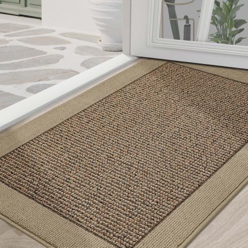 Indoor Door Mat 36x60 Taupe Dirt Trapper Non-Slip Entryway Rug - Low Profile