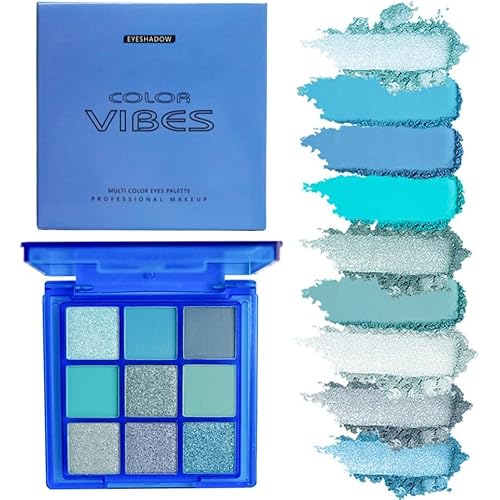 4 Pack/Set Eyeshadow Palette Set - Black, Blue, Green, Purple Themes, High Pigmented Blendable Matte & Glitter Shimmer Finishes, 24-Hour Long Wear Eye Makeup for Christmas Party & Music Festival