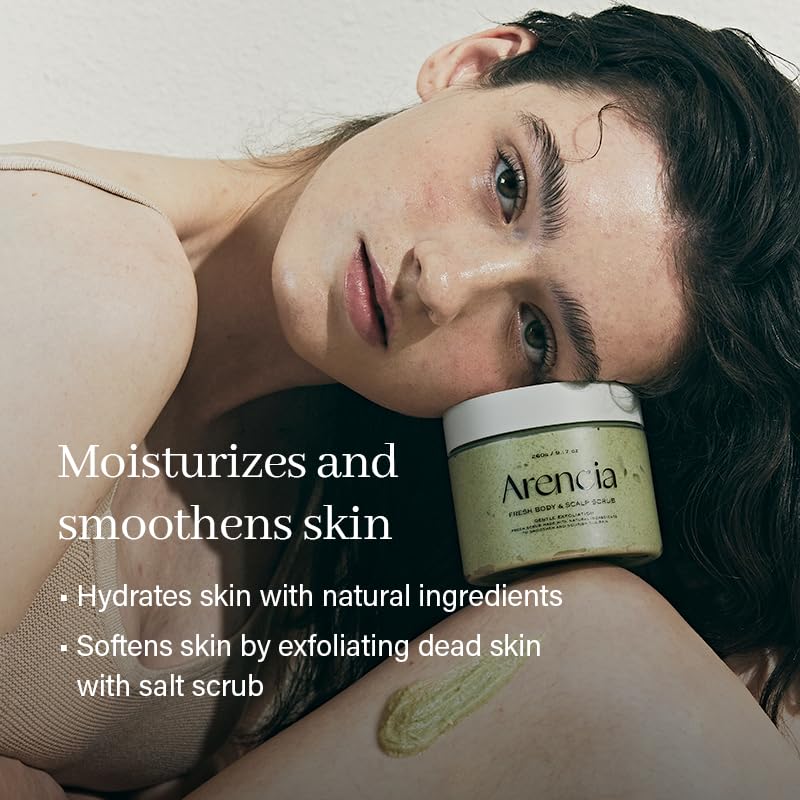 Arencia Fresh Cloud Sea Salt Body & Scalp Scrub Pink - Gentle Exfoliation