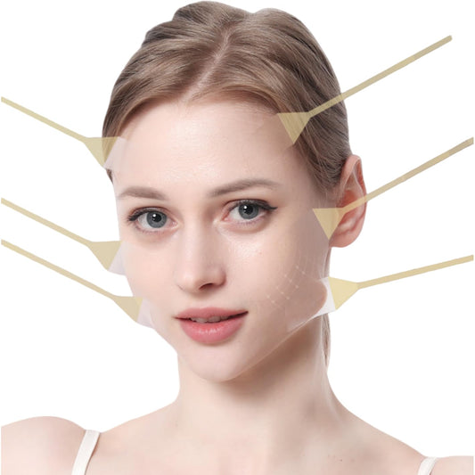 Quorlentis Facelift tape for face invisible Face Lift Tape Kit with Invisible Adhesive Strips for Skin Lifting, Includes Neck and Face Support Stickers (V27 120 stickers)