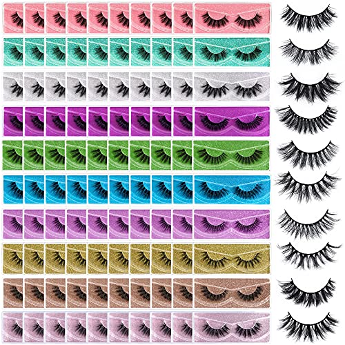 FARRED Style i-100 Pairs 10 Styles 100 Pairs Bulk Faux Mink 8D Dramatic Lashes