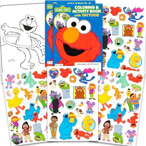 Sesame Street Elmo Tattoos Party Favors Set - 70+ Elmo Temporary Tattoos for Kids, Boys, Girls | Sesame Street Party Supplies Pack