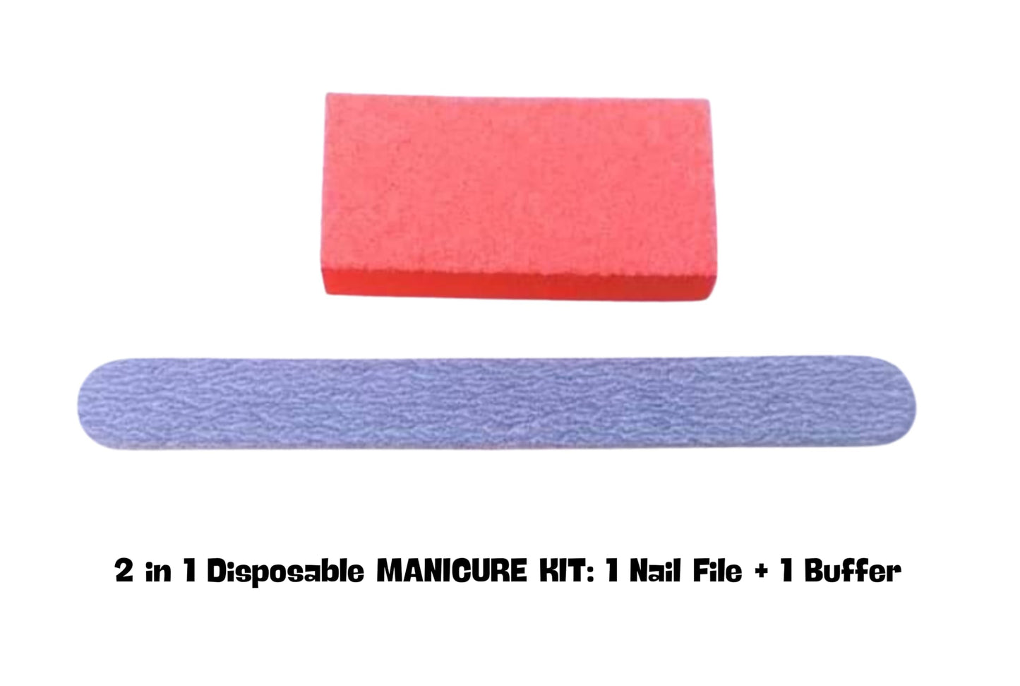 Disposable Nail Care Kit Set, 4-in-1 Pedicure Kit with Pumice Sponge and 2-in-1 Manicure Kit with Buffer for Nail Salon or Home Use - Travel Friendly – Colors May Vary