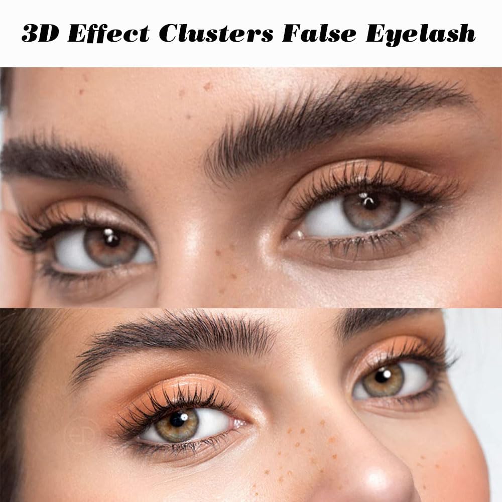 DIY Eyelash Clusters - 80D Volume Wispy Lashes, D Curl 9-16mm, Faux Mink Protein Fiber for Beginners