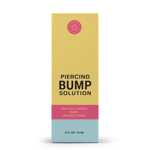 BASE LABORATORIES Piercing Bump Solution & Keloid Bump Removal | Soothing Piercing Aftercare for Piercing Bumps & Keloid Scar Removal | Ear & Nose Keloid Bumps Piercing Aftercare Solution Oil | 0.5 oz