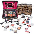 Leopard SHANY Carry All Makeup Train Case with Pro Cosmetic Set & Brushes