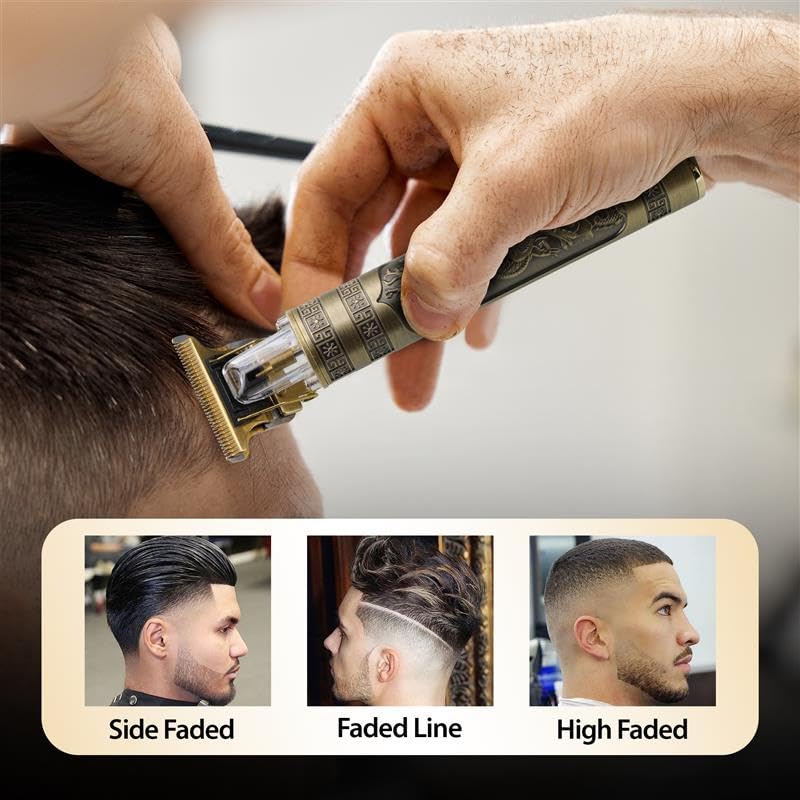 Rechargeable Men’s T-Blade Trimmer with Guide Combs & Ergonomic Design