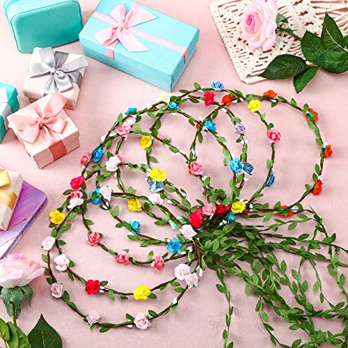 Willbond 48Pcs Flower Headbands Crown Bulk for Women Floral Garlands