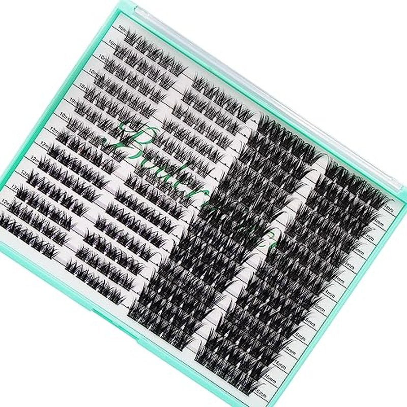 BODERMINCER D Curl 280pcs 10-12-14-16mm Lash Clusters Wispy Eyelash Clusters With Soft Thin Band Cluster Eyelash Extensions Natural Volume Lash Extensions,DIY Individual Lashes Clusters (M03#)