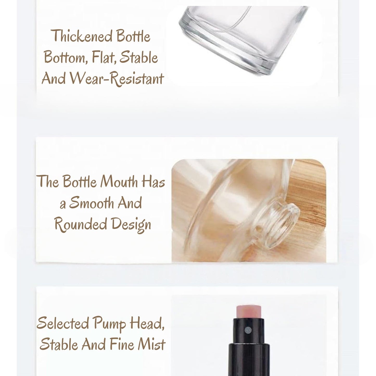 50ML/1.7OZ Refillable & Empty Perfume Bottle - Leak-Proof Glass Perfume Atomizer Sprayer, Travel-Friendly Mini Perfume Bottle for Fragrance, Cosmetics, Essential Oils (Black)