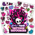 Punk Rock Temporary Tattoos Party Favor Set ~ 50+ Girl Punk Rocker Tattoos for Halloween Costumes, Party Supplies, More