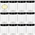 36 Pack 8 Oz Plastic Container Jars with Lids and Labels BPA Free, TUZAZO Empty Round Clear Cosmetic Containers Plastic Slime Jars for Lotion, Cream, Ointments, Body Butter, Travel Storage (36)