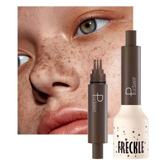 Upgrade Faux Freckle Stamp Pen – Waterproof Fake Freckles Makeup Tool, Natural-Looking Freckle Maker & Spray with Multi-Prong Precision Stamp Head, Long-Lasting Sunkissed Makeup (03 Coffee)