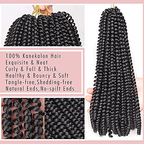 Spring Twist Hair Extensions 12 Inch 7 Pack Butterfly Faux Locks for Women - Variation 1B3027#