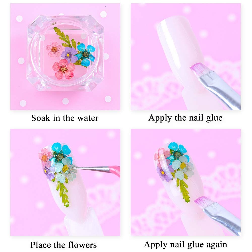 Mini Dried Flowers for Resin Craft & Nail Art - 6 Box Set (260+ Pieces)