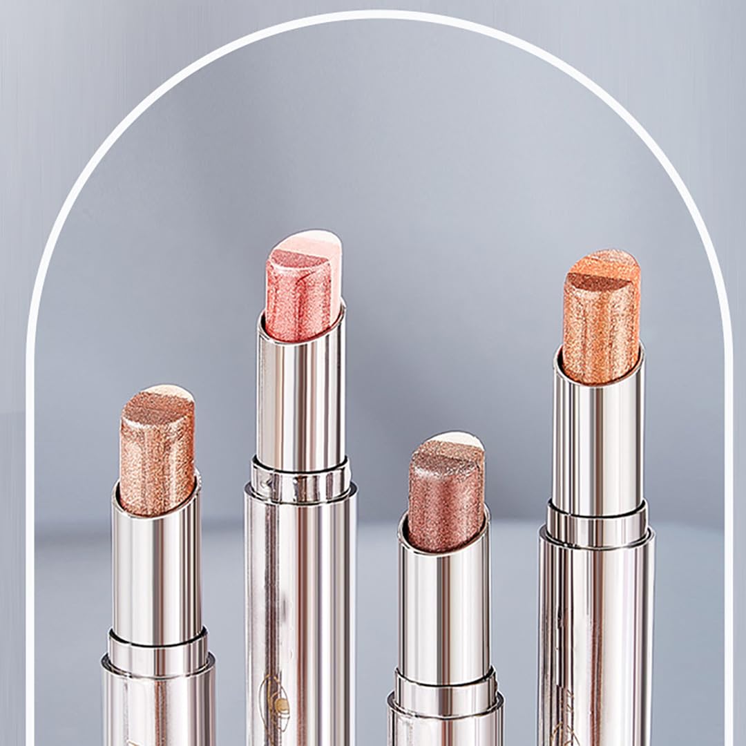 XIRUJNFD Roseionly Waterproof Gradient Shimmer Eye-Shadow Stick, Waterproof & Long-Lasting Eye Shadow Pencil, Three-Color Glitter Gradient Eyeshadow, Eyeshadow Shadow Pen Stick (04#*1)