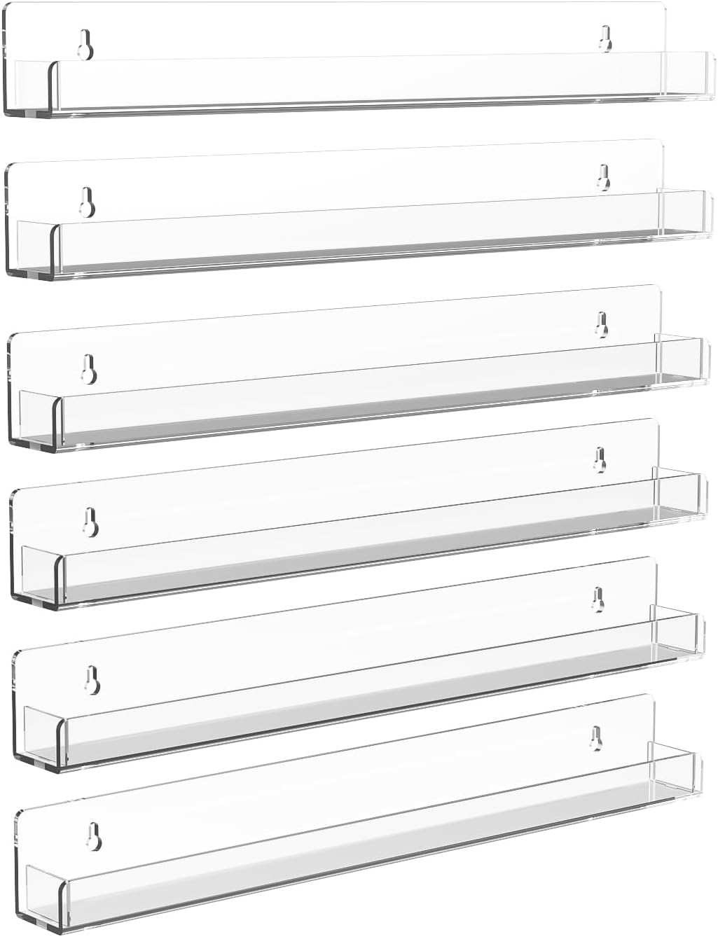 15-Inch Acrylic Nail Polish Shelf - Multi-Purpose Floating Rack for Beauty Salons & Retail