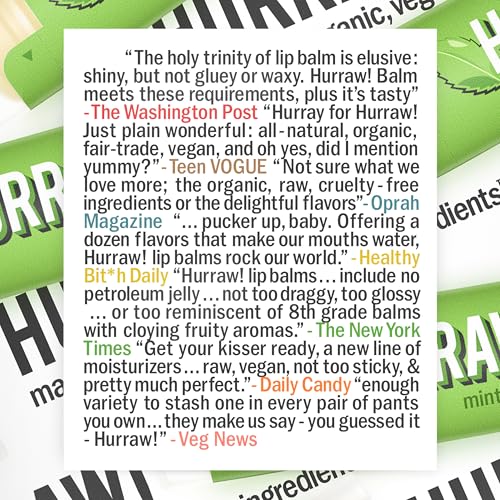 Hurraw! Lip Balm Bundle - 6 Organic Vegan Tinted & Tinted Lip Balms - Staff Favorites