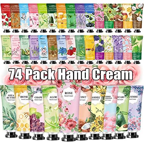 74-Pack Natural Hand Cream Gift Set for Women - Travel Size & Skin Moisturizers