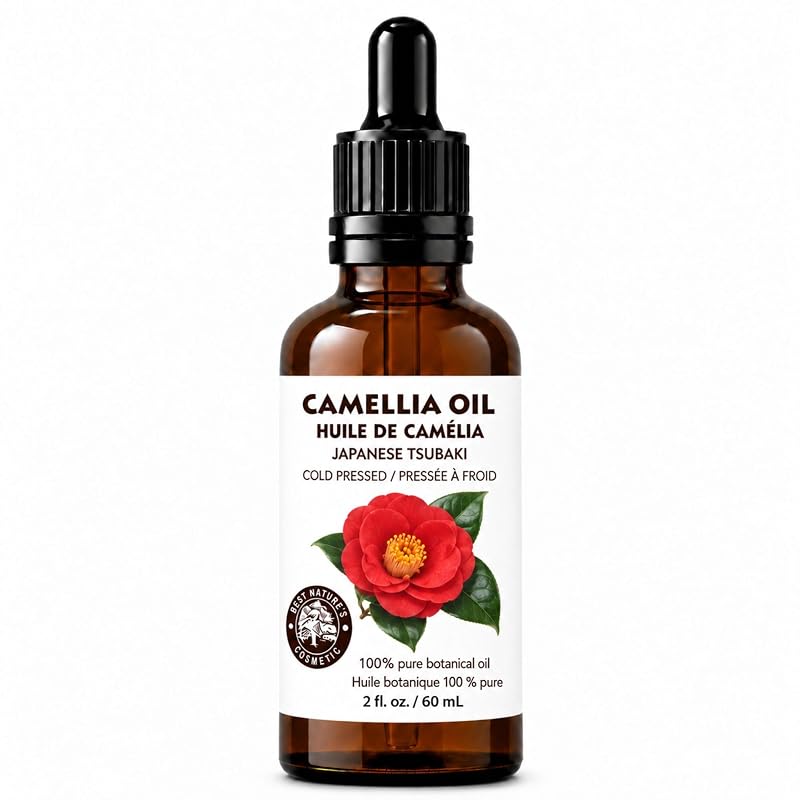 Camellia Oil for Hair & Skin - 2 Fl Oz (60 ml) 100% Pure Japanese Tsubaki Cold-Pressed