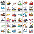 PapaKit 36 Pc Transportation Temporary Tattoo Set - 18 Individually Wrapped Sheets | Vehicle Birthday Party Favors, Goodie Bag Fillers, School Rewards