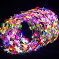 LED Flower Crowns Headbands - 50pcs Glow in The Dark Rose Hairbands for Women