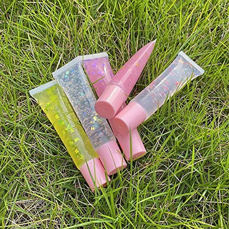 100 PACK 10ml Lip Gloss Tubes with 50 x Pink Caps + 50 x White Caps