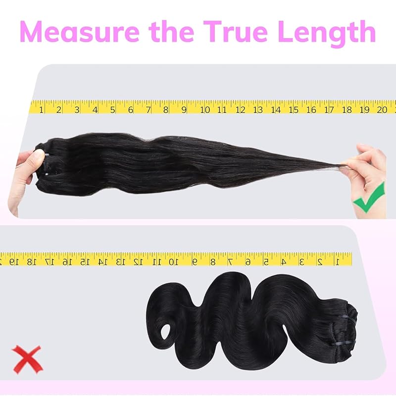IDN Beauty 14 Inch 100g Natural Black Seamless Clip-In Hair Extensions - 7pcs Ultra-Thin PU Weft