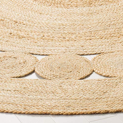 SAFAVIEH 6' Natural Fiber Jute Round Rug Farmhouse Style NF364A